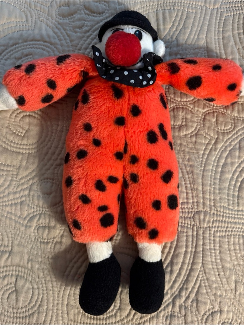 Vintage Toy Works Lady Bug Clown Plush Toy - Soft Kids Stuffed Animal